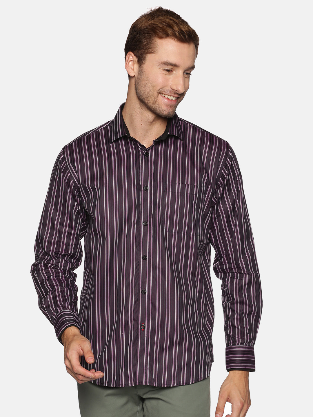 Don Vino Men's Stripes Full Sleeve Shirt