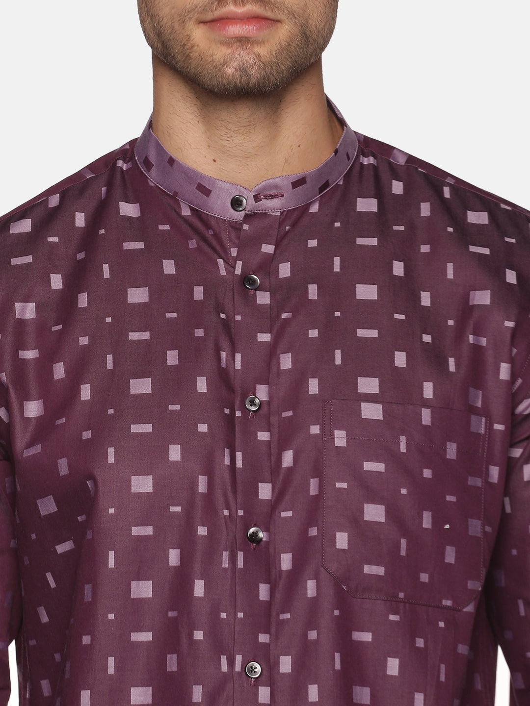 Don Vino Men's Purple Solid Full Sleeve Casual Shirt