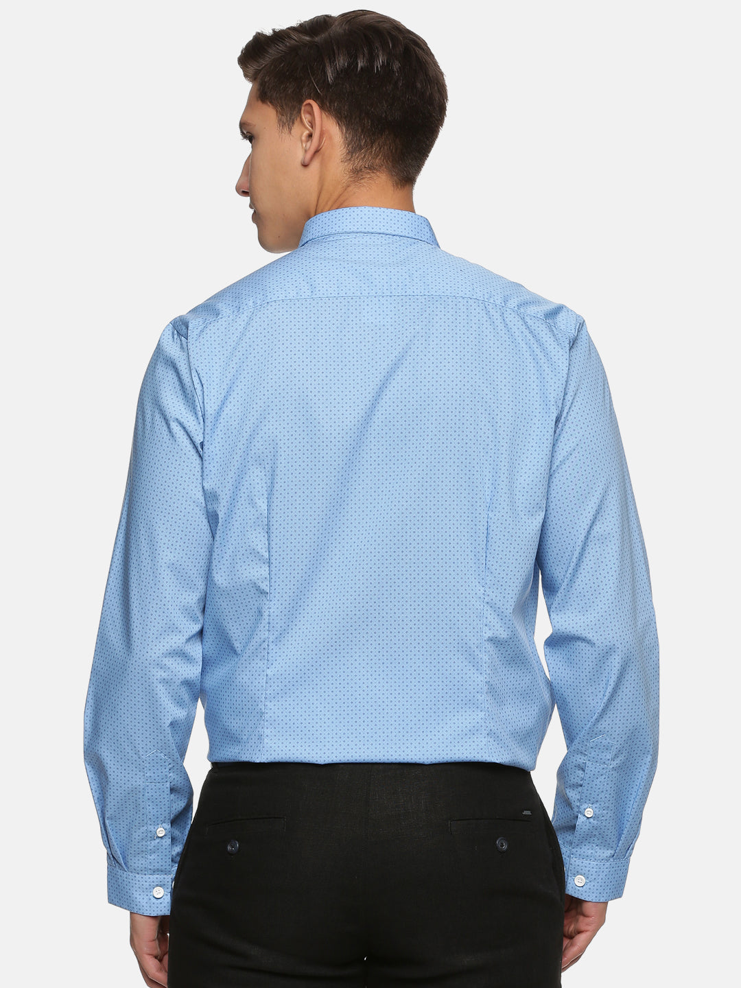 Men Blue Slim Fit Full Sleeve Formal Shirt
