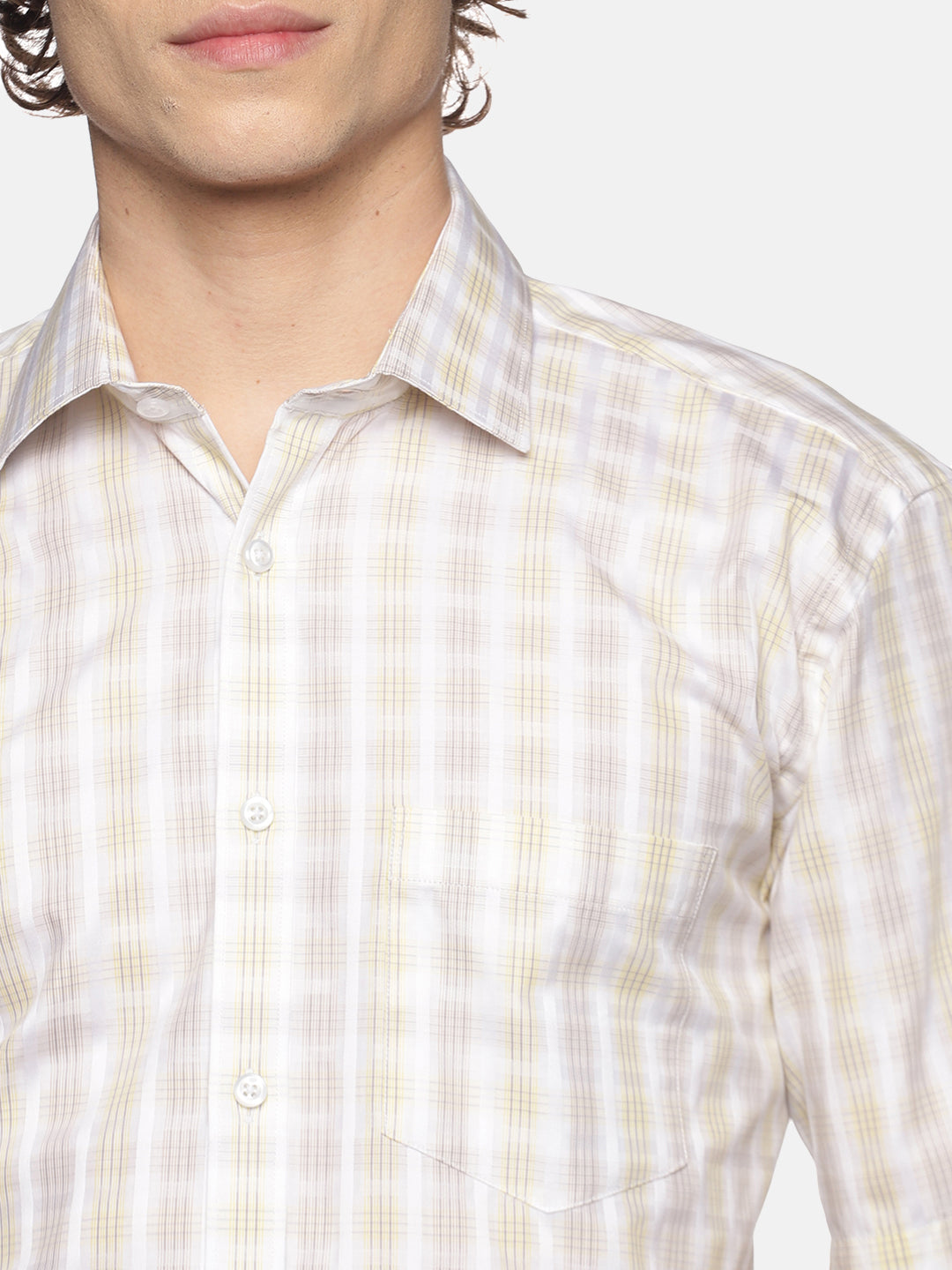 Men White Printed Regular Fit Half Sleeve Cotton Formal Shirt