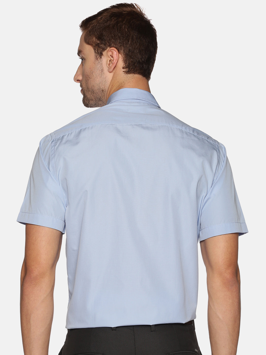 Men Blue Slim Fit Half Sleeve Cotton Formal Shirt