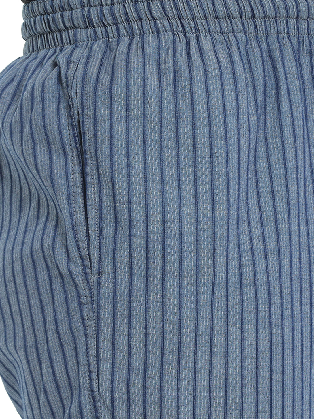 Don Vino Men Blue Striped Print Pyjama