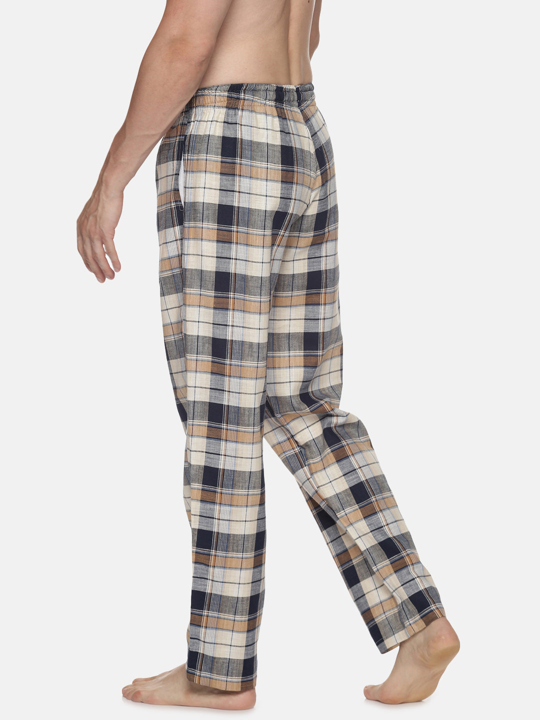 Don Vino Men Beige Checkered Pyjama