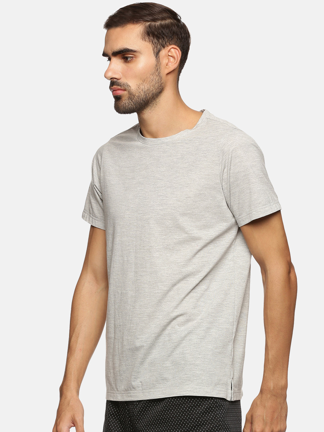 Don Vino Men Cotton Grey Short Sleeve T-Shirt