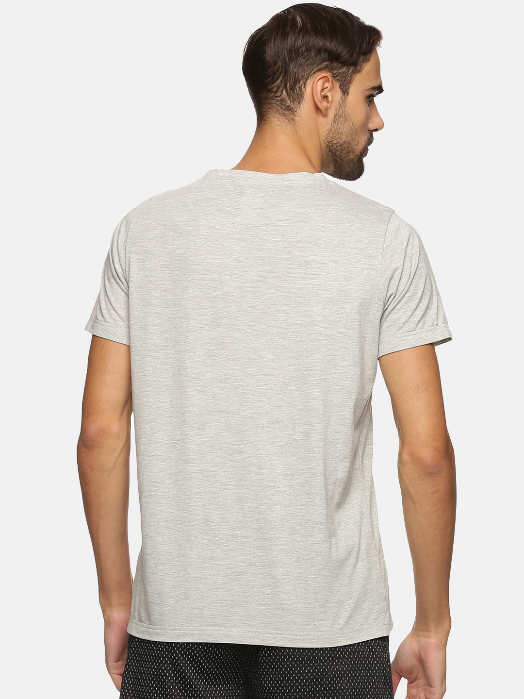 Don Vino Men Cotton Grey Short Sleeve T-Shirt